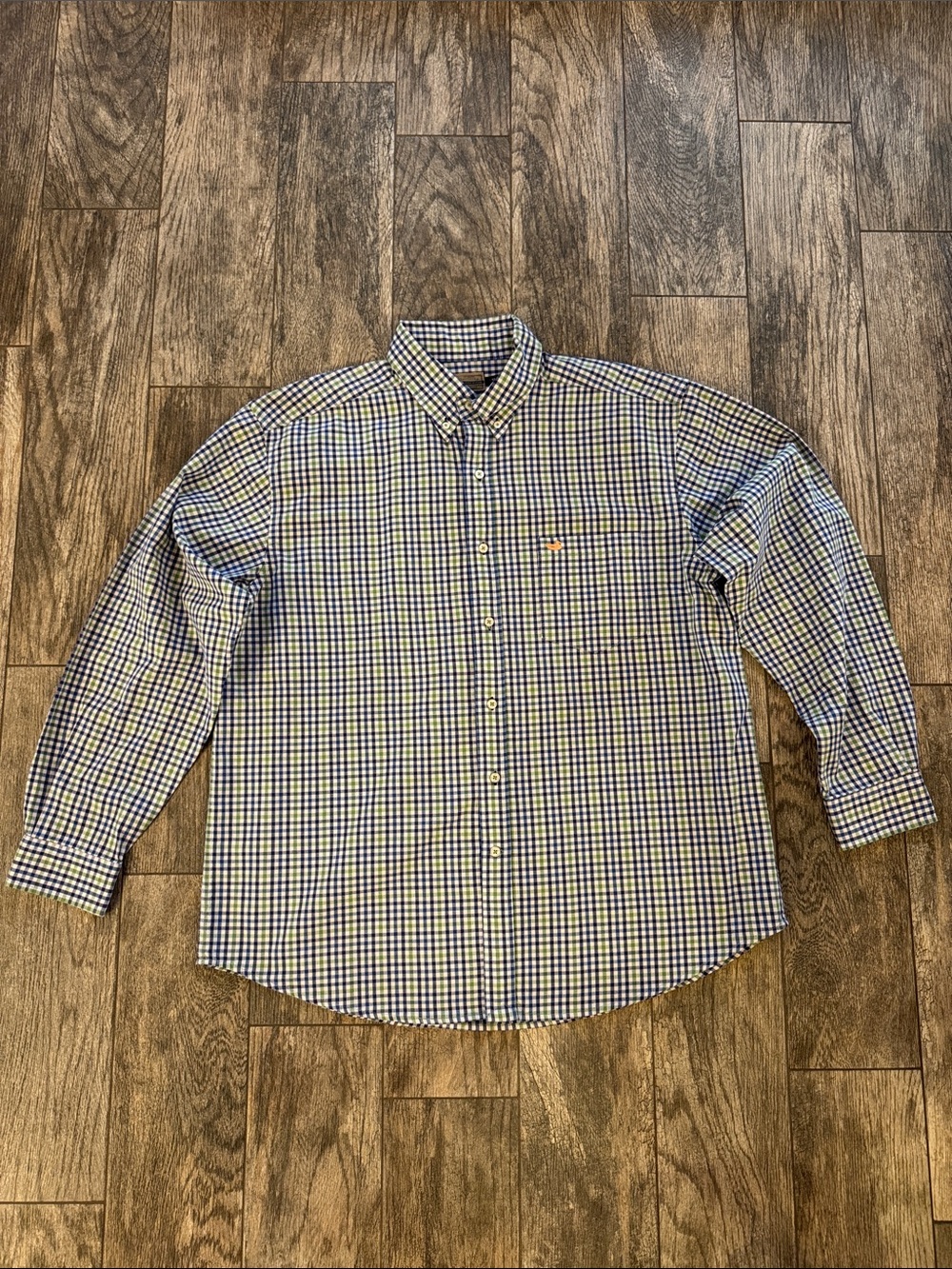 Classic Button-Down Plaid Shirt - Blue & Green